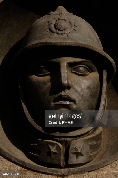 Monument to Financial Guard Deads for Patria during WWI, 1930 by Amleto Cataldi . Detail. Rome, Italy.