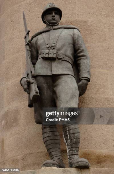 Monument to Financial Guard Deads for Patria during WWI, 1930 by Amleto Cataldi . Detail. Rome, Italy.