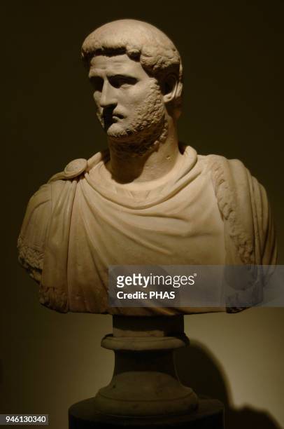Gallienus . 41st Roman Emperor. Sculpture. Boncompagni Ludovisi collection. Altemps palace. National Roman Museum. Rome, Italy.