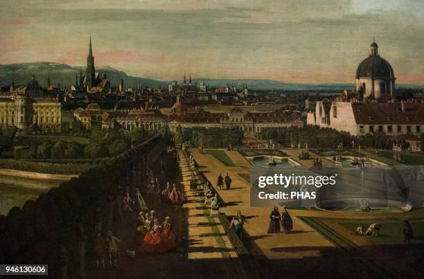 Bernardo Bellotto . Italian urban landscape painter. View of Vienna with the Belvedere Palace, 1758-61. Kunsthistorisches Museum . Vienna, Austria.