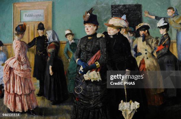 Christian Krohg . Norwegian painter. Albertine to See the Police Surgeon, 1885-1887. National Gallery, Oslo, Norway.