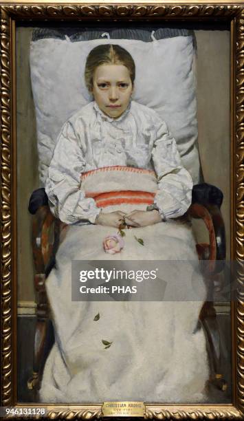 Christian Krohg . Norwegian painter. Sick Girl, 1881. National Gallery, Oslo, Norway.
