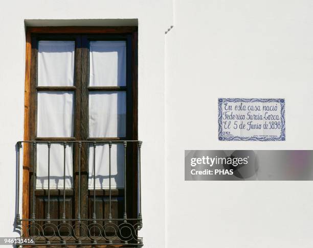 Federico Garcia Lorca . Spanish poet. Generation of '27. Birthplace house. Fuente Vaqueros. Andalusia, Spain.