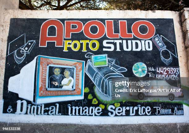 Painted bilboard advertisement for a photo studio, Woqooyi Galbeed region, Hargeisa, Somaliland on November 19, 2011 in Hargeisa, Somaliland.