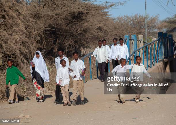Somali students and pupils going out from school, Woqooyi Galbeed region, Hargeisa, Somaliland on November 20, 2011 in Hargeisa, Somaliland.