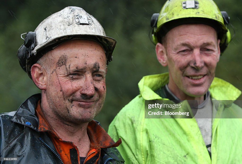 Bryan Roberts, left, and Kevin Thomas, coal mining plant ope