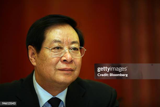 Lin Donglu, chairman of Baotou Iron and Steel Group, attends a meeting of the Inner Mongolia delegates at the National People's Congress in Beijing,...