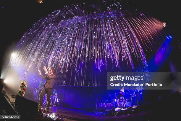 Singer and guitarist Wayne Coyne, lead vocal of The Flaming Lips, in concert at Alcatraz. Milan, Italy. 30th January 2017