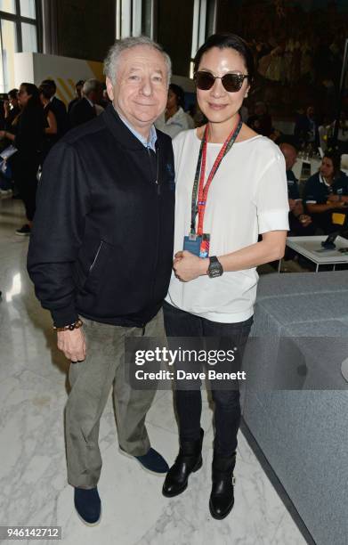 Jean Todt and Michelle Yeoh attend the ABB FIA Formula E CBMM Niobium Rome E-Prix 2018 on April 14, 2018 in Rome, .