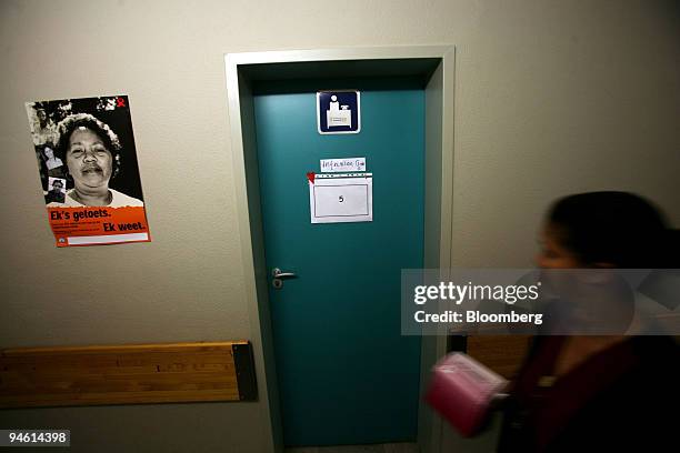 The entrance to the infectious disease unit is seen at the Eben Donges Hospital in Worcester, Cape Town, South Africa, on Wednesday, Jan. 10, 2007....