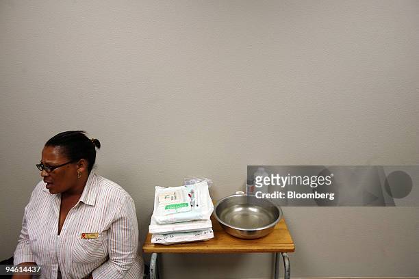 Gloria Khumba, a counselor at the Infectious diseases unit in the Eben Donges Hospital in Worcester, is seen in Cape Town, South Africa, on...