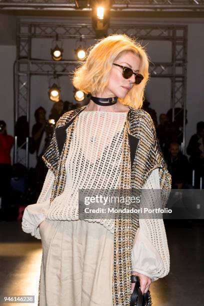 Roberta Ruiu during the Milan Fashion Week. Milan , february 23, 2017