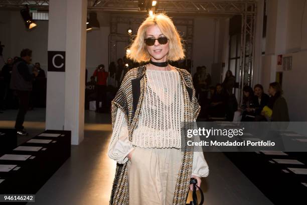 Roberta Ruiu during the Milan Fashion Week. Milan , february 23, 2017