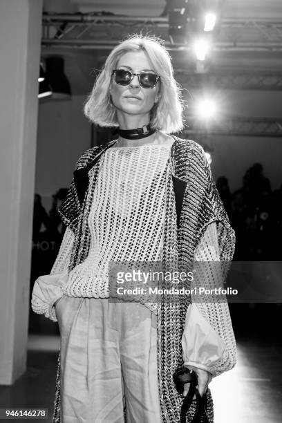 Roberta Ruiu during the Milan Fashion Week. Milan , february 23, 2017