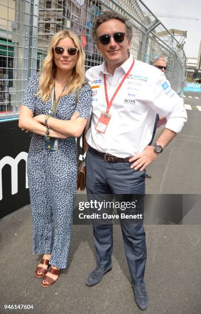 Sienna Miller and FIA Formula E CEO Alejandro Agag attend the ABB FIA Formula E CBMM Niobium Rome E-Prix 2018 on April 14, 2018 in Rome, .