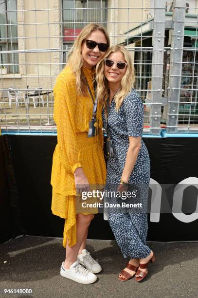 Tori Cook and Sienna Miller attend the ABB FIA Formula E CBMM Niobium Rome E-Prix 2018 on April 14, 2018 in Rome, .