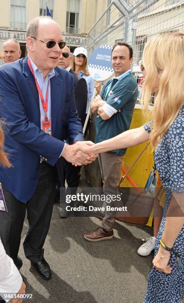 Prince Albert II of Monaco and Sienna Miller attend the ABB FIA Formula E CBMM Niobium Rome E-Prix 2018 on April 14, 2018 in Rome, .