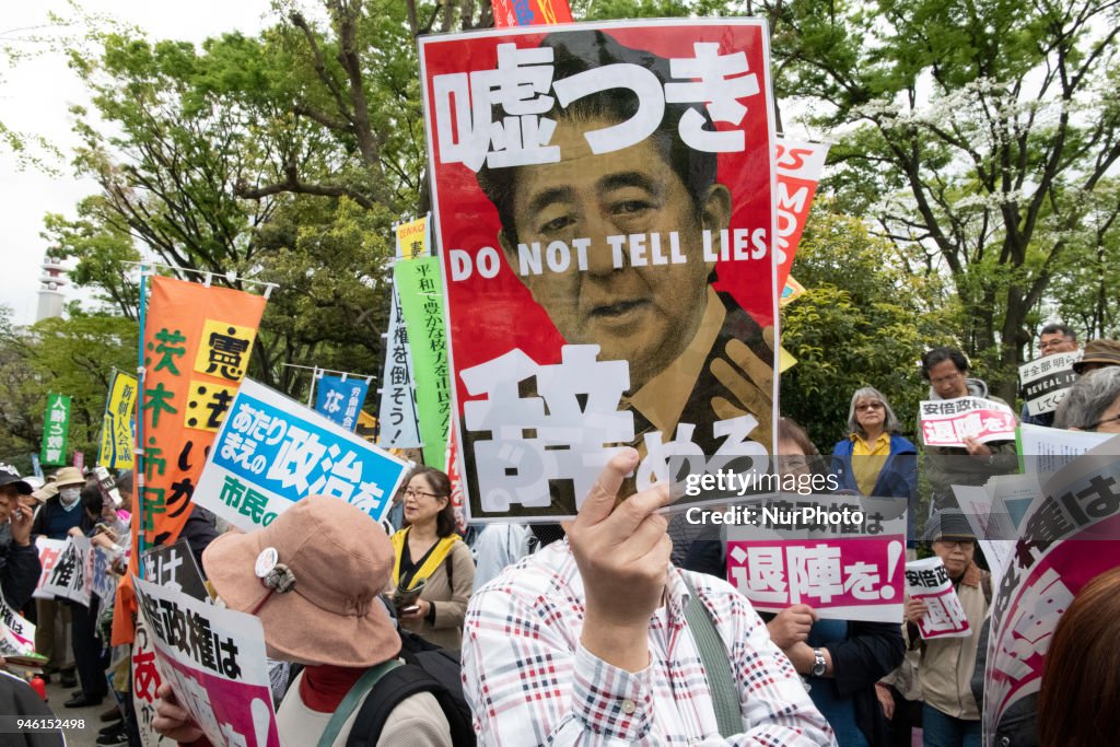 Anti Abe Protest In Front Of Tokyo Parliament