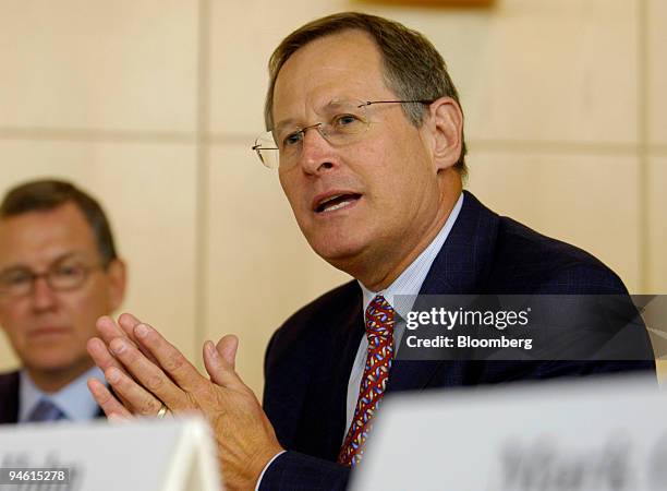 Tom Weatherford, former chief financial officer of Business Objects, SA speaks during a meeting of the new SEC Advisory Committee on Improvements to...