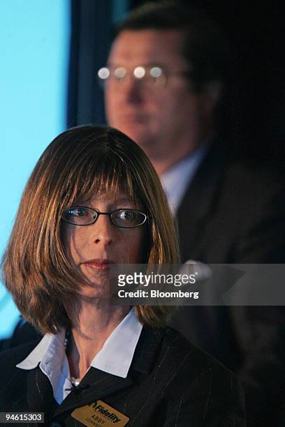 Abigail P. Johnson, president of Fidelity Employer Services Company, listens during a company event in New York Tuesday, October 24, 2006.