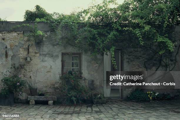 An outside view of the workshop of French sculptor Claude Lalanne on September 26, 1995 in Ury, France.
