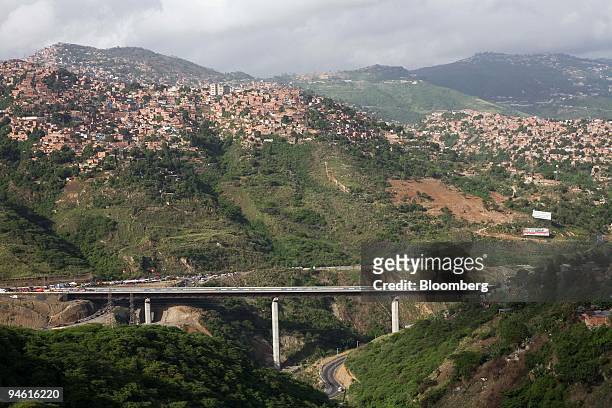 The newly opened bridge that connects Caracas to La Guaira, Venezuela, on Thursday June 21, 2007. Venezuelan President Hugo Chavez inaugurated a...