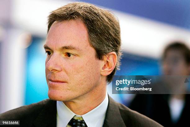 Paul Jacobs, chief executive officer of Qualcomm Inc., speaks during an interview at the 2008 Consumer Electronics Show at the Las Vegas Convention...