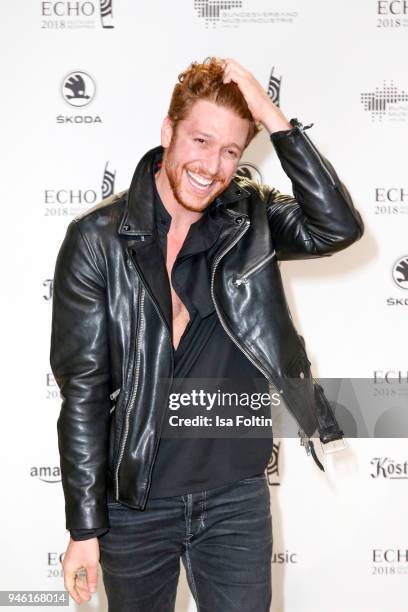 German aactor Daniel Donskoy arrives for the Echo Award at Messe Berlin on April 12, 2018 in Berlin, Germany.