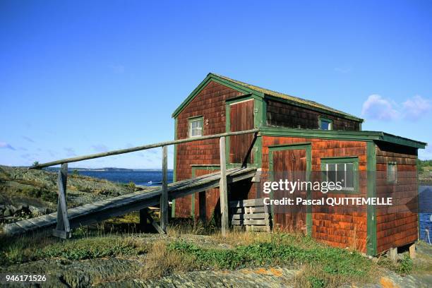 CABIN, BLUE ROCKS, NOVA SCOTIA, CANADA.