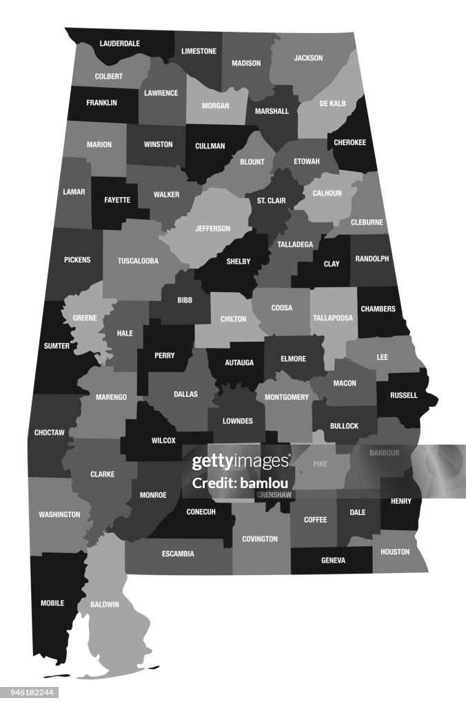 Detailed Map of Alabama State with County Divisions