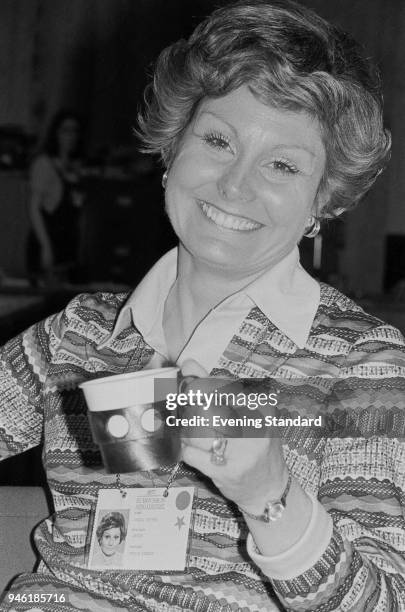 English television journalist, newsreader, writer and presenter Angela Rippon, UK, 5th May 1977.