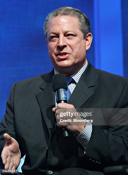 Al Gore, former U.S. Vice president, speaks during the Clinton Global Initiative in New York, U.S., on Wednesday, Sept. 26, 2007. Gore challenged...