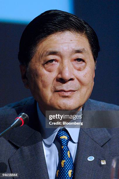 Kunio Anzai, chairman of the Tokyo Gas Co., listens at the International Gas Union conference in Amsterdam, The Netherlands, Tuesday, June 6, 2006.