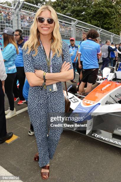 Sienna Miller attends the ABB FIA Formula E CBMM Niobium Rome E-Prix 2018 on April 14, 2018 in Rome, .