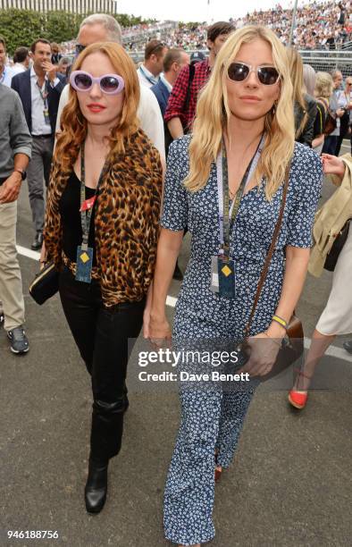 Josephine de La Baume and Sienna Miller attend the ABB FIA Formula E CBMM Niobium Rome E-Prix 2018 on April 14, 2018 in Rome, .