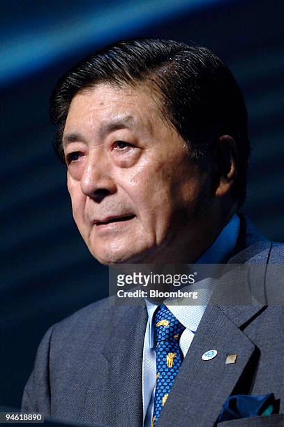 Kunio Anzai, chairman The Tokyo Gas Co., speaks at the International Gas Union conference in Amsterdam, The Netherlands, Tuesday, June 6, 2006.