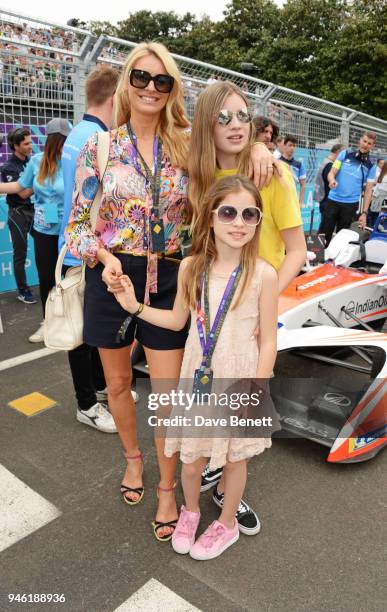 Tess Daly and daughters Phoebe Kay and Amber Kay attend the ABB FIA Formula E CBMM Niobium Rome E-Prix 2018 on April 14, 2018 in Rome, .