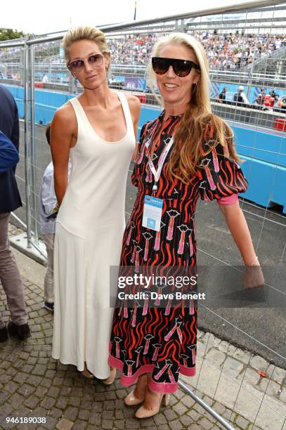 Elaine Irwin and Tamara Beckwith attend the ABB FIA Formula E CBMM Niobium Rome E-Prix 2018 on April 14, 2018 in Rome, .