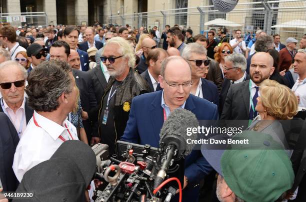 Flavio Briatore and Prince Albert II of Monaco attend the ABB FIA Formula E CBMM Niobium Rome E-Prix 2018 on April 14, 2018 in Rome, .