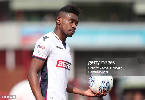 Bolton Wanderers' Sammy Ameobi during the Sky Bet Championship match between Barnsley and Bolton Wanderers at Oakwell Stadium on April 14, 2018 in...