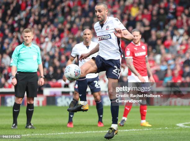 Bolton Wanderers' Darren Pratley during the Sky Bet Championship match between Barnsley and Bolton Wanderers at Oakwell Stadium on April 14, 2018 in...