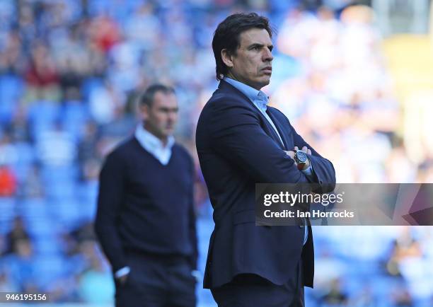 Sunderland manager Chris Coleman during the Sky Bet Championship match between Reading and Sunderland at Madejski Stadium on April 14, 2018 in...