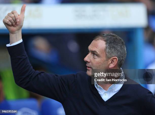 Reading manager Paul Clement during the Sky Bet Championship match between Reading and Sunderland at Madejski Stadium on April 14, 2018 in Reading,...
