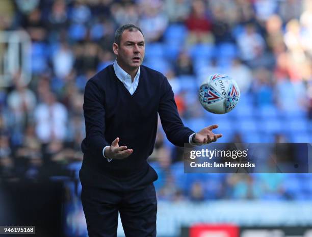 Reading manager Paul Clement during the Sky Bet Championship match between Reading and Sunderland at Madejski Stadium on April 14, 2018 in Reading,...