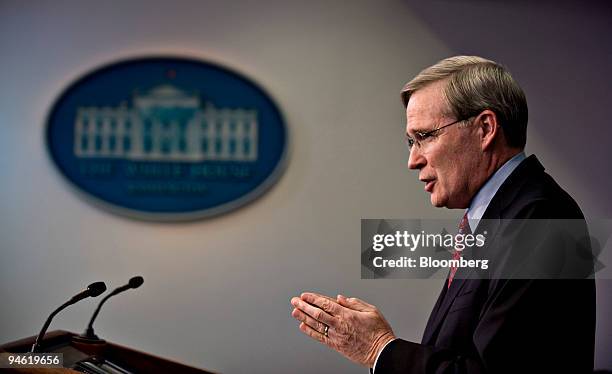 Stephen Hadley, national security advisor to the U.S. Office of the president, speaks during a news conference in Washington D.C., U.S., on Thursday,...