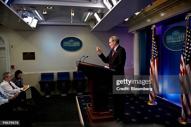 Stephen Hadley, national security advisor to the U.S. Office of the president, speaks during a news conference in Washington D.C., U.S., on Thursday,...