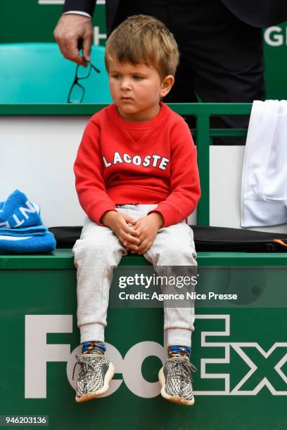 Stefan Djokovic son of Novak during the Masters 1000 Monte Carlo, Day 1, at Monte Carlo on April 14, 2018 in Monaco, Monaco.