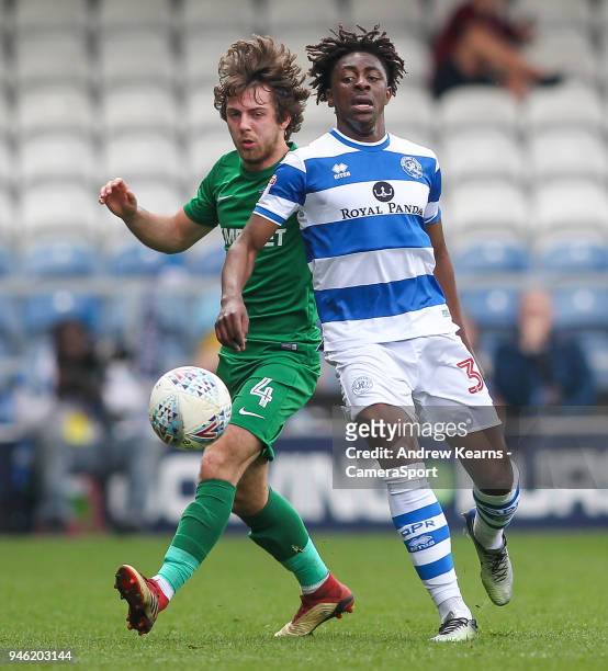 Preston North End's Ben Pearson vies for possession with Queens Park Rangers' Bright Osayi-Samuel during the Sky Bet Championship match between...