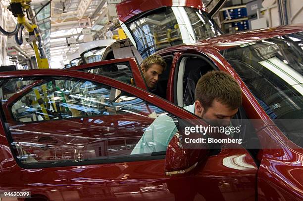 Skoda cars on the assembly line at the Skoda plant in Mlada Boleslav, Czech Republic, Thursday, October 19, 2006.