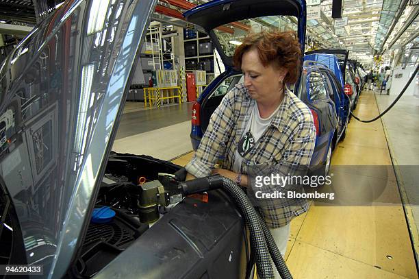 Skoda cars on the assembly line at the Skoda plant in Mlada Boleslav, Czech Republic, Thursday, October 19, 2006.